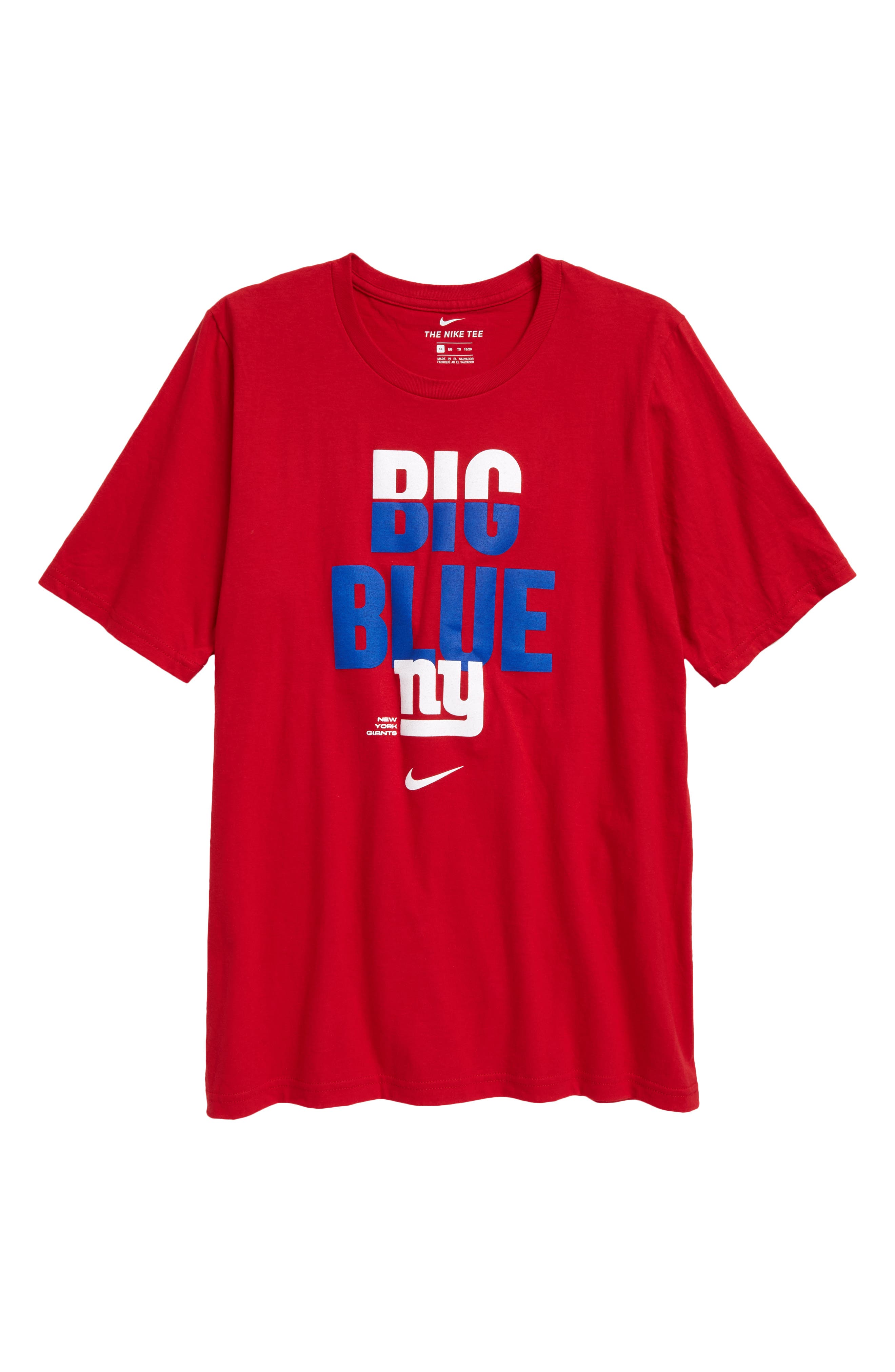 Black Mens Crew Neck Short Sleeve New York Giants Split Graphic T-Shirt